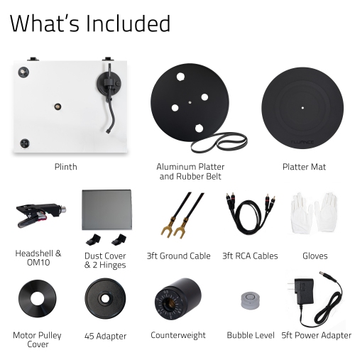 Tourne-disque haute fidélité en vinyle RT82 de Fluance avec cartouche Ortofon OM10 et moteur de contrôle de la vitesse