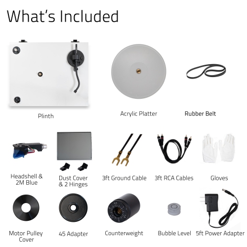 Tourne-disque haute fidélité RT85 de la série Reference de Fluance avec cartouche bleue Ortofon 2M et plateau en acrylique