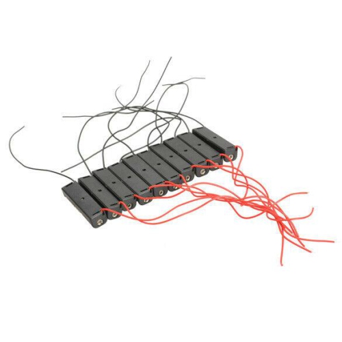 10x Single Slot AAA Mobile Battery Clip Case Holder Box with Wire Leads DIY