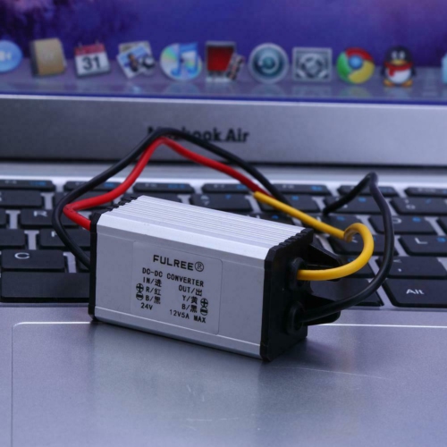 DC 24V to 12V 5A Car Power Step-down Converter Adapter Audio Refit Module