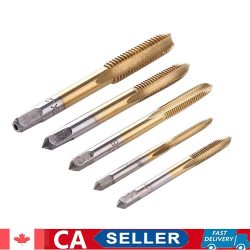 5pcs/Set HSS M3 M4 M5 M6 M8 Titanium Spiral Screw Tap Drill Bits Hand Tools