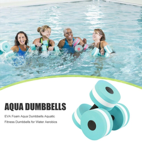 2pcs Aqua Dumbbells Water Aerobics Swim Pool Float Aquatic Barbell (Green)