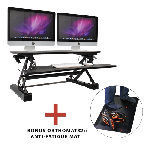 Boost Industries STS-DR35ii-V3 35" Sit to Stand Desk Riser with Bonus OrthoMat32ii Anti-Fatigue Mat