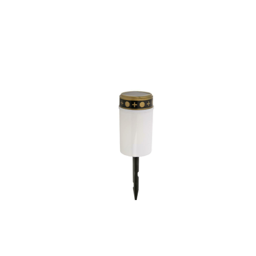 Solar Power Grave Lawn Light Flameless Electronic LED Candle Lamp (White)