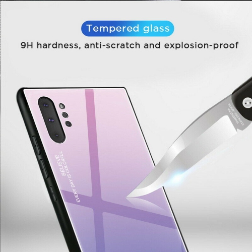 Étui RIGIDE ajusté en verre trempé anti-chute de RIVIERA résistant aux rayures pour Galaxy NOTE 10 PLUS DE Samsung - Rose et violet