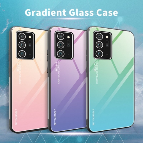 Étui RIGIDE ajusté en verre trempé anti-chute de RIVIERA résistant aux rayures pour Galaxy A52 de Samsung - Violet et vert