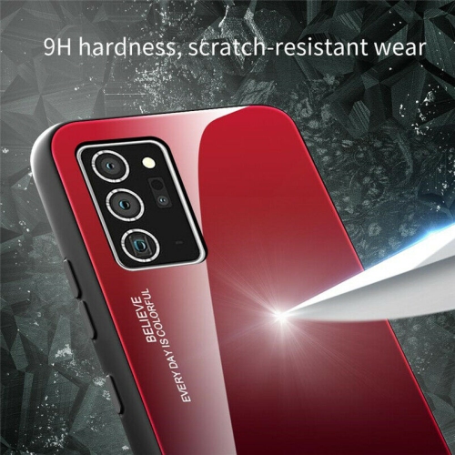 Étui RIGIDE ajusté en verre trempé anti-chute de RIVIERA résistant aux rayures pour Galaxy NOTE 20 de Samsung - Vert