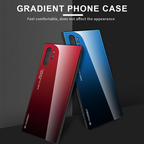 Étui RIGIDE ajusté en verre trempé anti-chute de RIVIERA résistant aux rayures pour Galaxy NOTE 10 PLUS DE Samsung - Rose et bleu