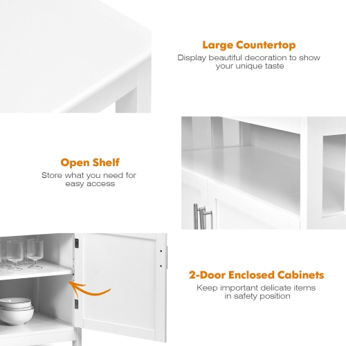Costway Kitchen Buffet Server Sideboard Storage Cabinet w/2 Doors & Shelf