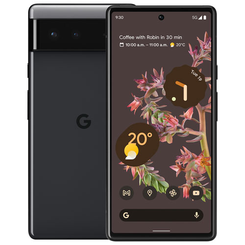 Bell Google Pixel 6 128GB - Stormy Black - Monthly Financing