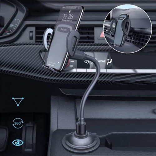 Yesido C112| Car Cup Holder, Long Leg 360 ° Rotation| Universal Mobile Holder+Air vent Mount Holder
