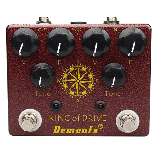 DEMONFX  King Overdrive Dual Driv Boost Distortion Guitar Effect Pedal
