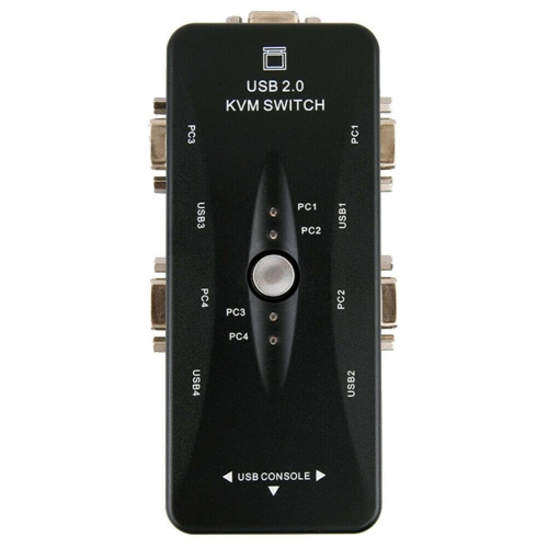 HW1702 Four Ports USB KVM Switch Box 4 in 1 Out 4K 1080P VGA Splitter