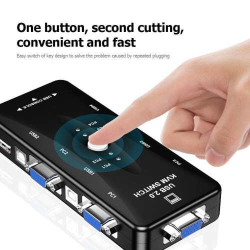 HW1702 Four Ports USB KVM Switch Box 4 in 1 Out 4K 1080P VGA Splitter