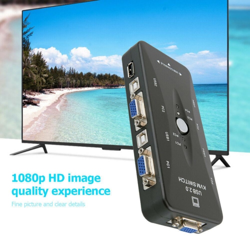 HW1702 Four Ports USB KVM Switch Box 4 in 1 Out 4K 1080P VGA Splitter