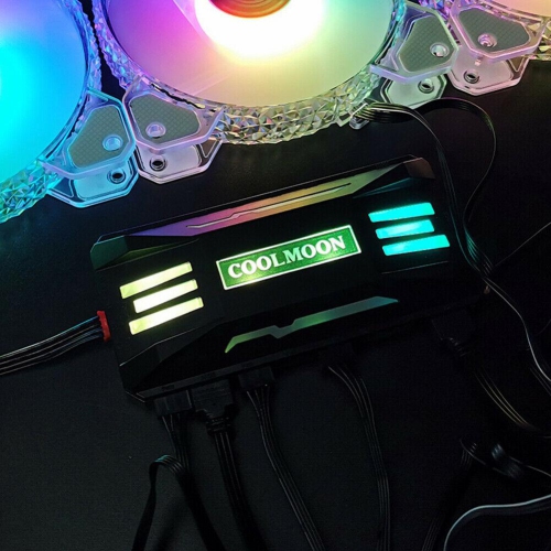 COOLMOON RGB Controller 4Pin PWM 5V 3Pin ARGB Fan Remote Control