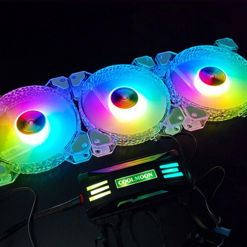 COOLMOON RGB Controller 4Pin PWM 5V 3Pin ARGB Fan Remote Control