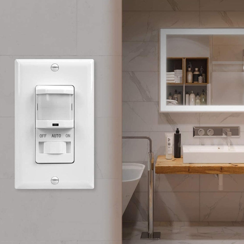 Interrupteur à capteur de mouvement unipolaire, interrupteur à capteur PIR, modes d'occupation et d'inoccupation - PrimeCables®