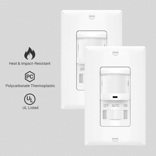 Interrupteur à capteur de mouvement unipolaire, interrupteur à capteur PIR, modes d'occupation et d'inoccupation - PrimeCables®