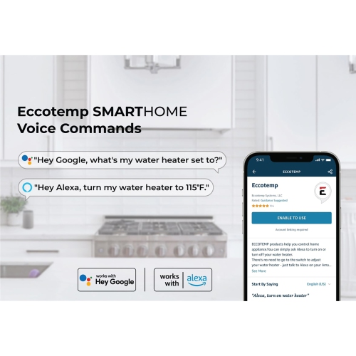 Eccotemp SmartHome 2.5 Gallon Mini Tank Water Heater with Voice Commands