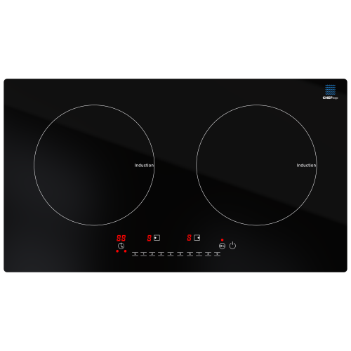 Cheftop Portable Induction Cooktop 2 Burner Electric Cooktop with Kids Safety Lock 1800 Watt, Touch Sensor Control, Multiple Controls Cooking Zones &