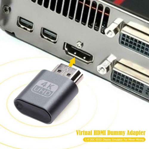 Virtual HDMI-compatible Dummy Adapter 1.4 DDC EDID Display Emulator for Min