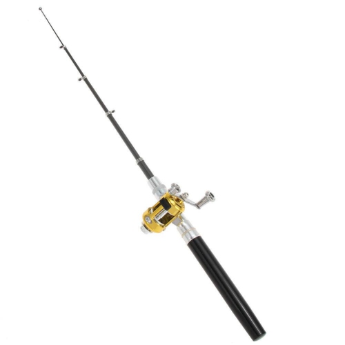 Mini Portable Pocket Fish Pen Aluminum Alloy Fishing Rod Pole Reel