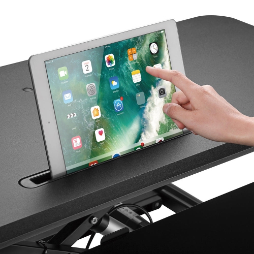 Electric Height Adjustable 37.4" Wide Sit-Stand Desk Converter Computer Desk for Monitor / Computer / laptop