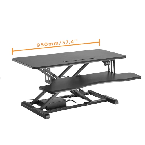 Electric Height Adjustable 37.4" Wide Sit-Stand Desk Converter Computer Desk for Monitor / Computer / laptop