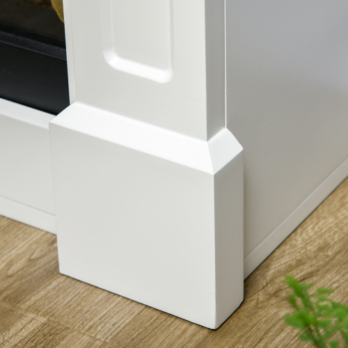 HOMCOM – foyer électrique de 32 po avec cheminée, foyer autonome avec foyer en bûches, flamme réaliste réglable et télécommande,