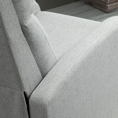 HOMCOM – Fauteuil inclinable à dossier poussoir, siège en tissu pour cinéma maison, canapé inclinable simple avec siège rembourré pour salon, gris