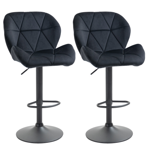 Homcom Bar Stool Set Of 2 Fabric, Best Booster Seat For Counter Stool