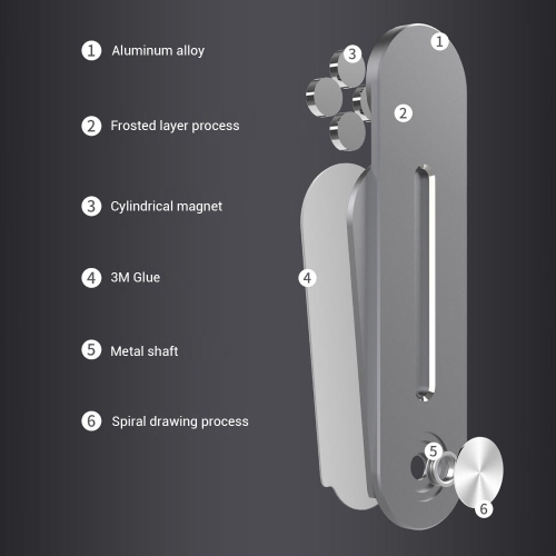 Foldable Aluminum Adjustable Phone Bracket ,Magnetic Laptop Screen Side Mount Used to Connect Mobile Phones and Laptops