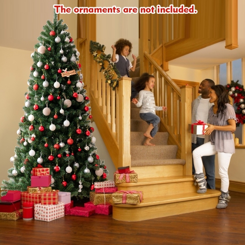 Costway 8ft Pre-lit Hinged Christmas Tree?w/ Remote Control & 9 Lighting Modes