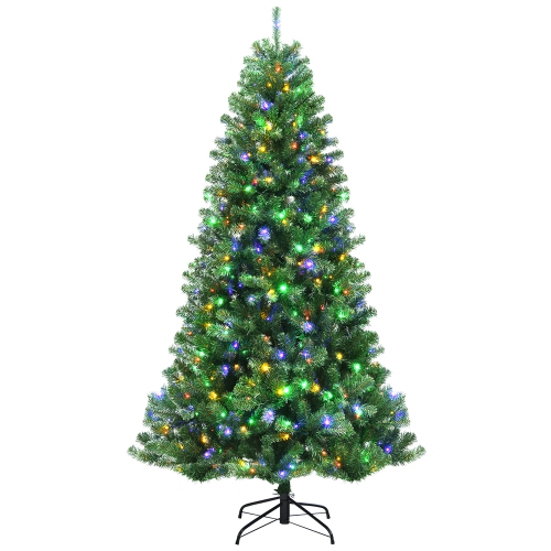 Costway 6ft Pre-lit Hinged Christmas Tree w/ Remote Control & 9 Lighting Modes