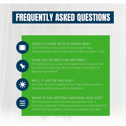 MEKKAPRO Extra-Large King Mosquito Bed Net, Made for King Queen and Twin, Two Openings Netting | Bed Canopy Curtains, White Mosquito Netting