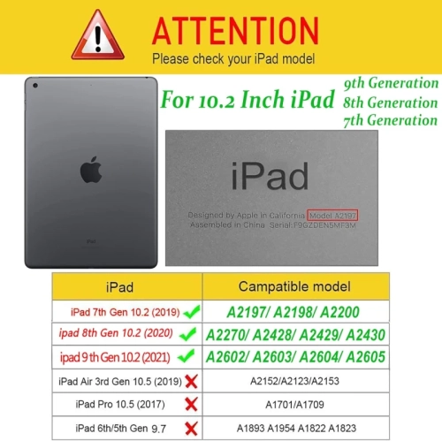 ( KeeGuard ) 360 Rotating Protective iPad Case for 10.2 Inch iPad - Compatible with iPad 9th/8th/7th Gen - Sleep Function, Light Blue