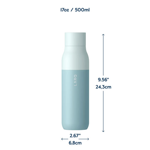 LARQ PureVis 500ml (17 oz.) Self-Cleaning Insulated Stainless Steel Water Bottle - Seaside Mint