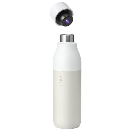 LARQ PureVis 740ml Stainless Steel Water Bottle with Self-Cleaning Mode - Granite White