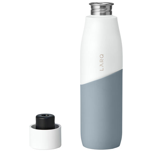 LARQ Movement PureVis 710ml Stainless Steel Water Bottle with Self-Cleaning Mode - White/Pebble