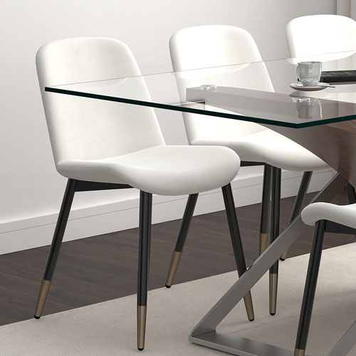 Gabi Contemporary Fabric Dining Chair - Set of 2 - Ivory