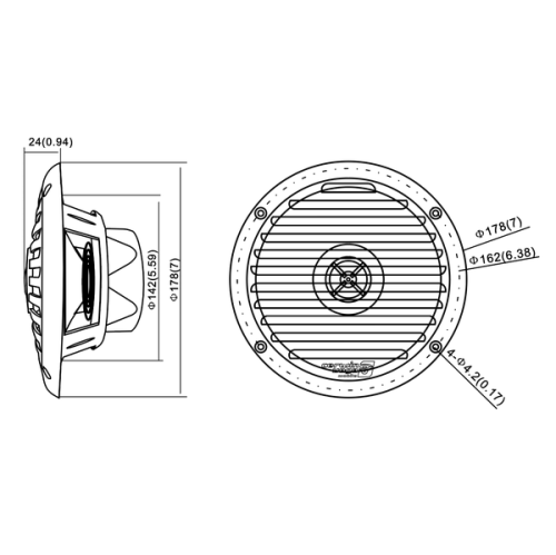Cerwin Vega XM65W 6.5" 2-Way XED Marine Grade Coaxial Speakers – White
