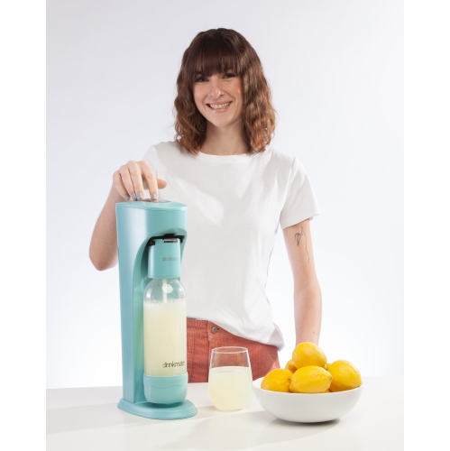 Drinkmate OmniFizz Machine à Gazéifier N'importe Quelle Boisson Sans La Diluer, Avec cartouche de CO2 60L, Bleu Arctique