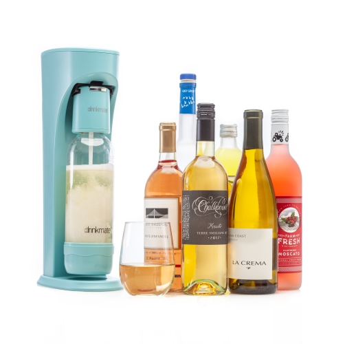 Drinkmate OmniFizz Machine à Gazéifier N'importe Quelle Boisson Sans La Diluer, Avec cartouche de CO2 60L, Bleu Arctique