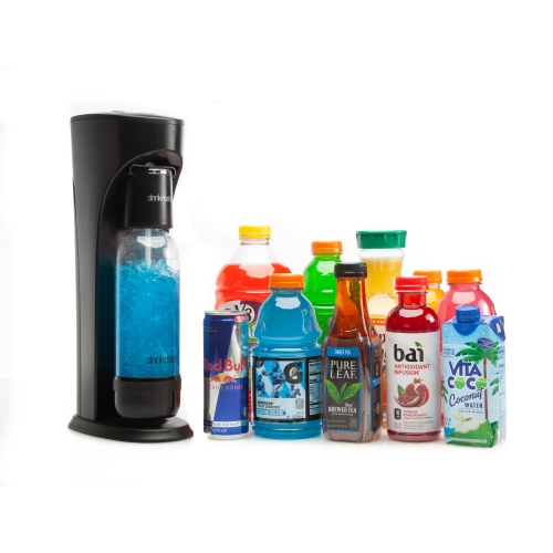 Drinkmate OmniFizz Machine à Gazéifier N'importe Quelle Boisson Sans La Diluer, Avec cartouche de CO2 60L, Noir Mat
