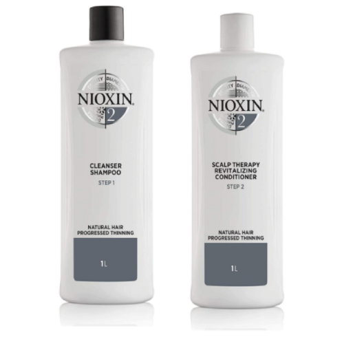 Nioxin System 2 Cleanser Shampoo & Scalp Therapy Conditioner Duo - 1L