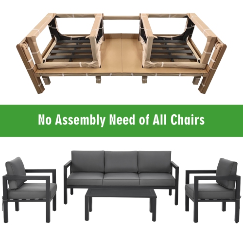 Costway 4-Piece Outdoor Patio Furniture Set Sectional Sofa Set Coffee Table