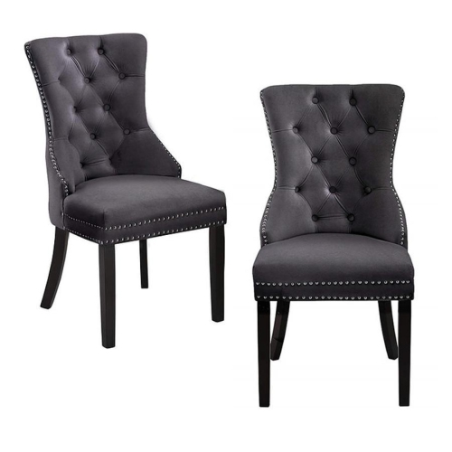 Ifdc Velvet Dining Chairs 21 X 23, Grey Dining Chairs Mahogany Legs