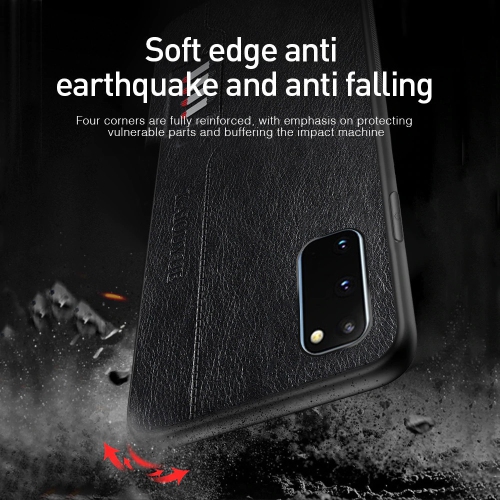 Tedlin leather texture slim Soft Silicone Shockproof Case Anti-Scratch Protective Cover for Samsung Galaxy S20 PLUS -Black