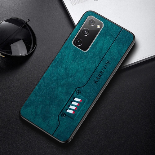 Tedlin leather texture slim Soft Silicone Shockproof Case Anti-Scratch Protective Cover for Samsung Galaxy S20 -Green
